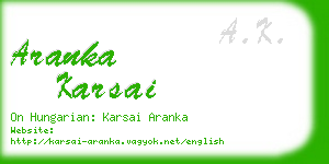 aranka karsai business card